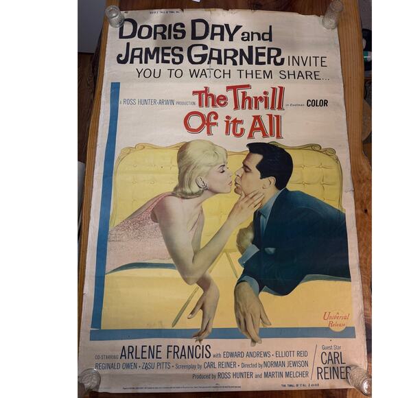 Vintage 1963 The Thrill of it All Movie Poster Doris Day James Garner Universal - Picture 1 of 13